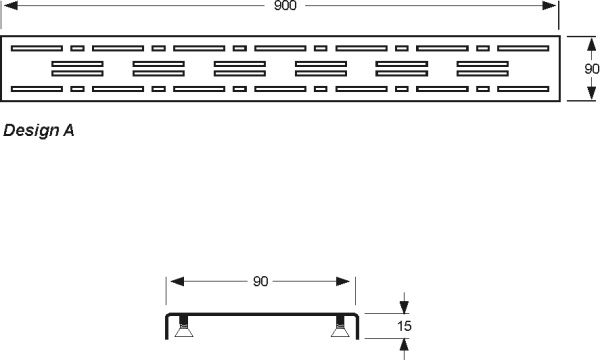 Решетка на дренажный канал Mepa Design A 150312 90 см