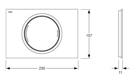 Клавиша смыва для унитаза Mepa Zero 421855, черное стекло