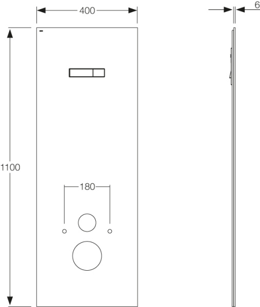 Стеклянная панель с клавишей смыва Mepa Mondo 421920, белая Стеклянная панель с клавишей смыва Mepa Mondo 421920, белая