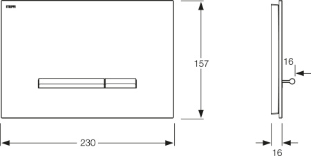 Клавиша смыва для унитазов Mepa Sirius B 421750, белое стекло