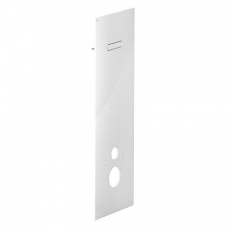 Стеклянная панель с клавишей смыва Mepa Mondo 421920, белая Стеклянная панель с клавишей смыва Mepa Mondo 421920, белая