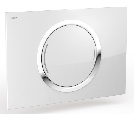 Клавиша смыва для унитаза Mepa Zero 421854, белое стекло