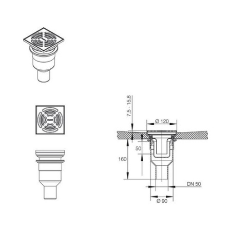 Трап для душа Mepa TersoFLAT 150251